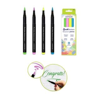New 4 pcs Soft Brush Markers Pastel Colors
